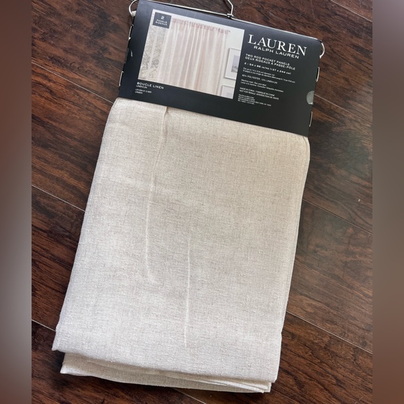 NWT Lauren Ralph Lauren Boucle Linen Curtains 96in - Picture 1 of 8